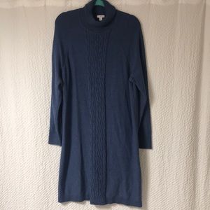 Cowl neck sweater dress